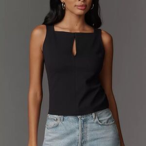 Anthropologie Maeve Black Keyhole Top